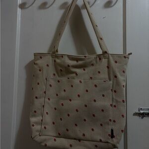 Polka Dot Canvas Tote Bag
